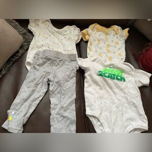Baby Clothes 2 One Piece And One Outfit Size 6-9 Months